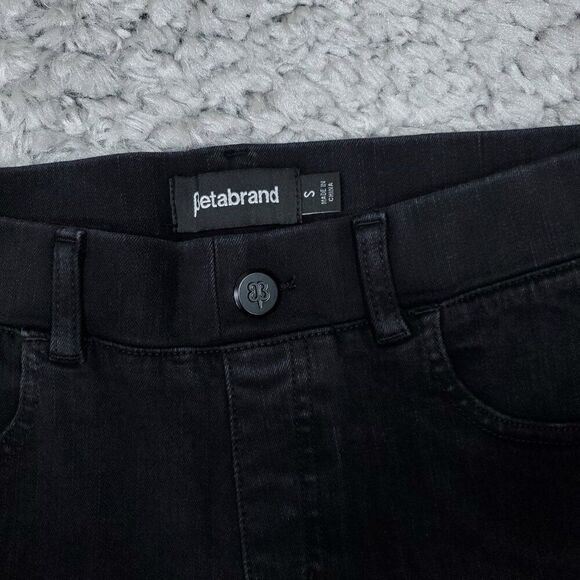 Betabrand Skinny Leg 4-Pocket Yoga Denim Jeans Pull On Black Pants Size Small - Picture 4 of 8